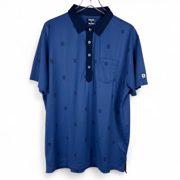 Todd Snyder & Footjoy Men's Shield Print Pique Polo Shirt Blue Size XL - Picture 1 of 13